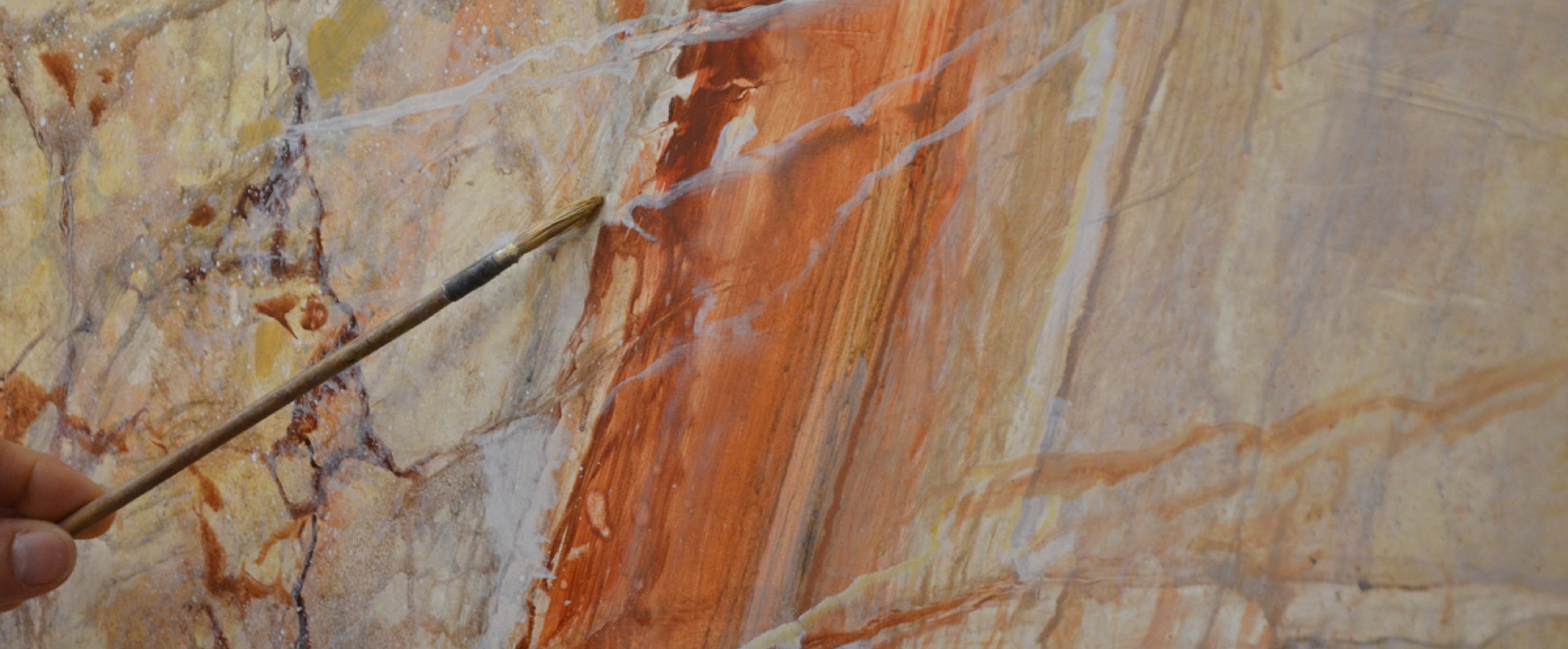 Imitation de marbres en peinture décorative à l'Ecole d'Art Mural de Versailles